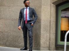 Solid Charcoal Gray Slim Fit 100% 2 Piece Suit