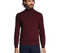 Long Sleeve Regular Fit Wine Red Turtleneck