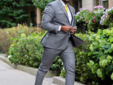 Regular Fit Light Gray Two Button 2 Piece Suit