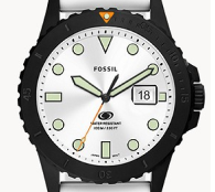 Fossil Blue Three-Hand Date White Silicone Watch