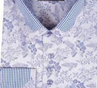 Long Sleeve Button Down Men’s Shirt Cotton 100% - Lavender Floral Pattern